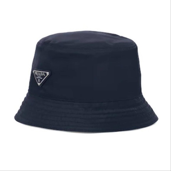 PRADA logo triangle nylon shell bucket hat M - Picture 1 of 4